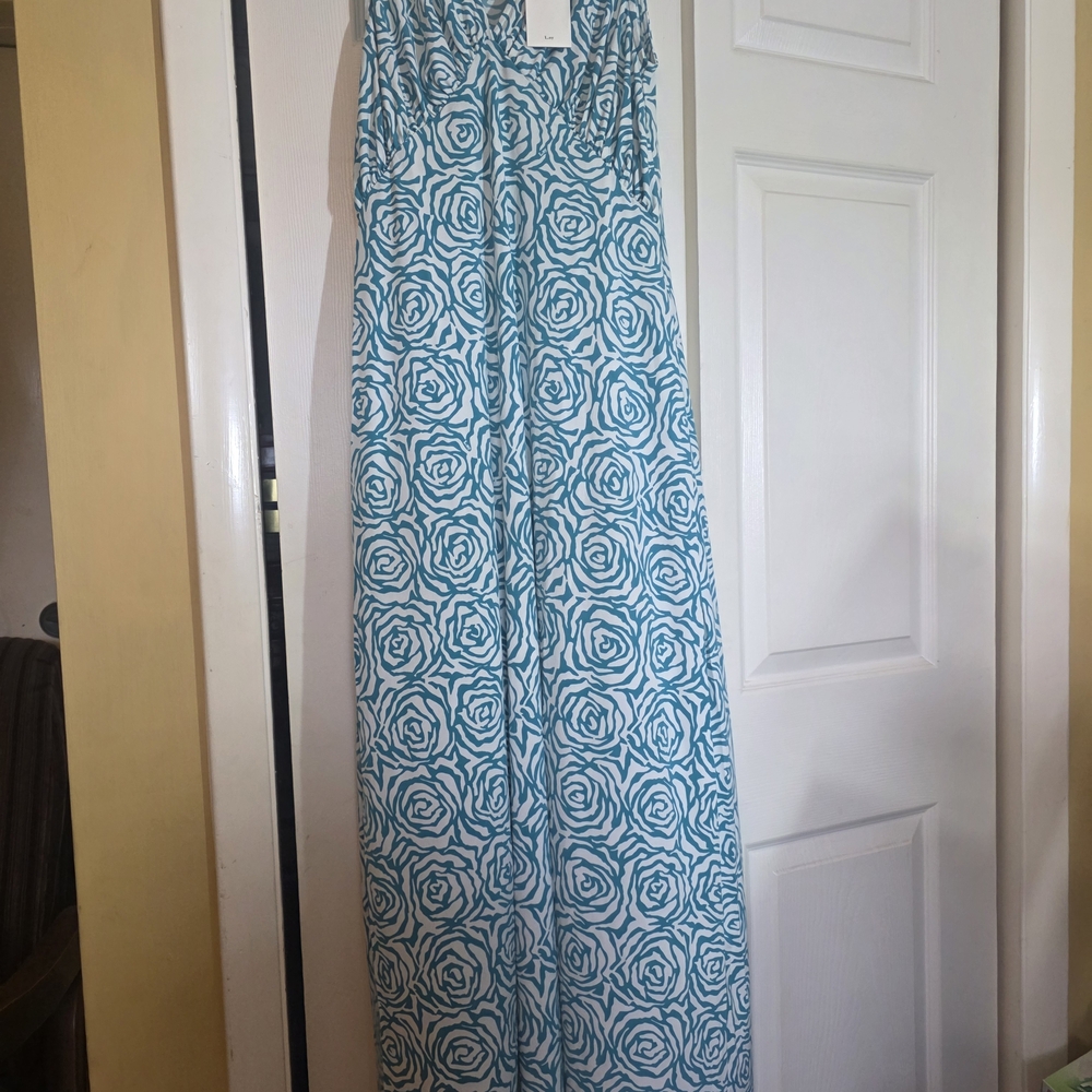 Leota Paisley Blue and White Maxi Dress
